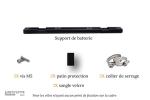 Support pour batterie de vélo électrique -à bicyclette Paulette
